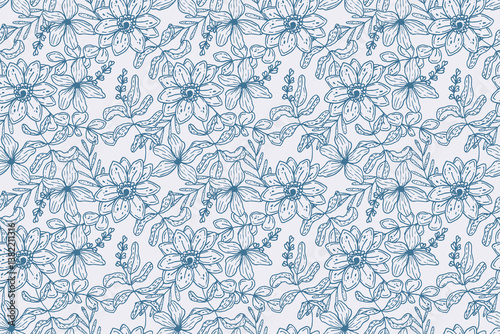 florals pattern. hand drawn florals vector background.