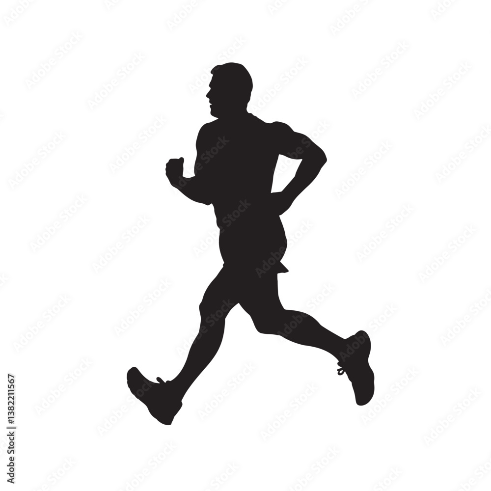 Naklejka premium Silhouette of a running and jumping athlete