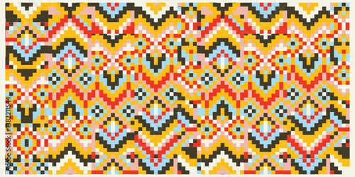 A striking pattern composed of various colorful dots and squares, offering a cheerful and energetic visual experience.