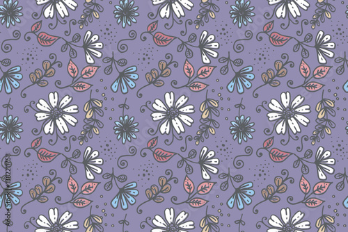 florals pattern. hand drawn florals vector background.