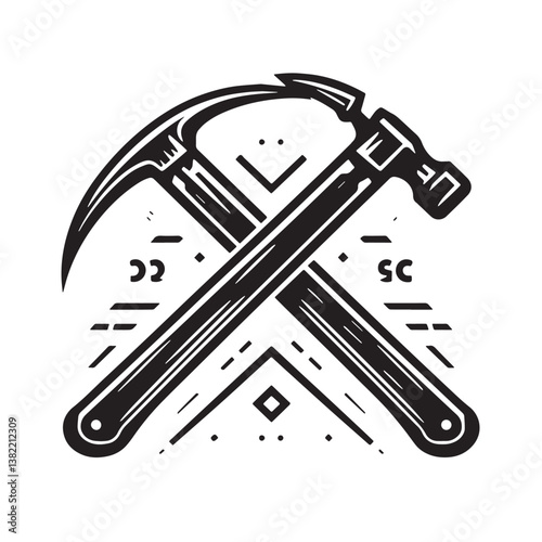 Black Color Crowbar Silhouette Vector Illustration, Solid White Background
