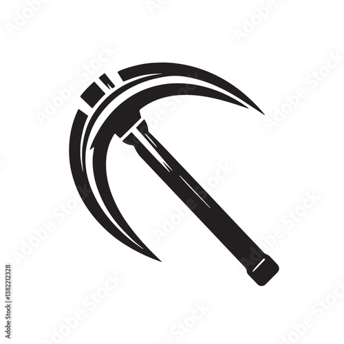 Black Color Crowbar Silhouette Vector Illustration, Solid White Background
