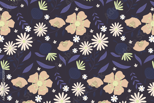 florals pattern. hand drawn florals vector background.