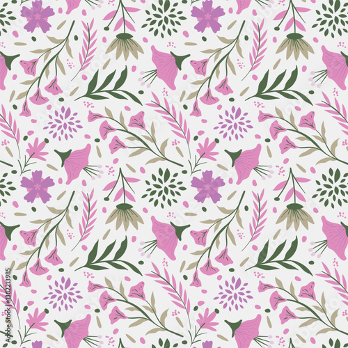 florals pattern. hand drawn florals vector background.