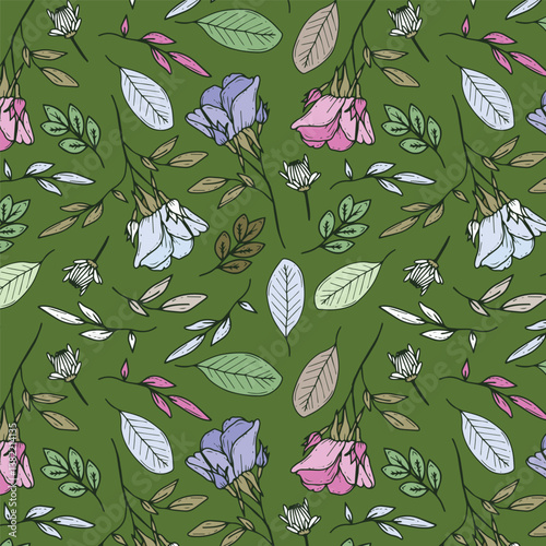 florals pattern. hand drawn florals vector background.