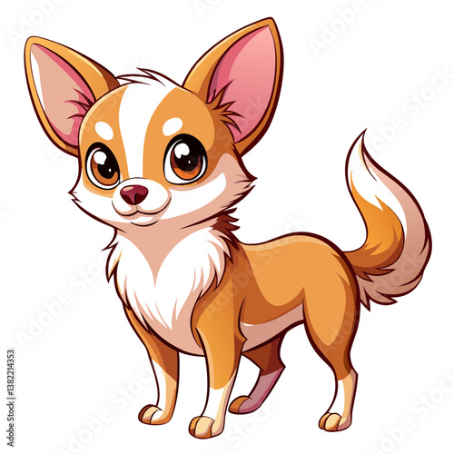 A tiny Chihuahua dog, standing on its hind legs, looking directly at the viewer with a curious expression.  High-detail, photorealistic.