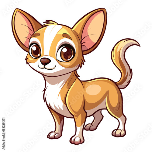 A tiny Chihuahua dog stands on its hind legs, begging or looking attentively, showcasing its small size and adorable features.