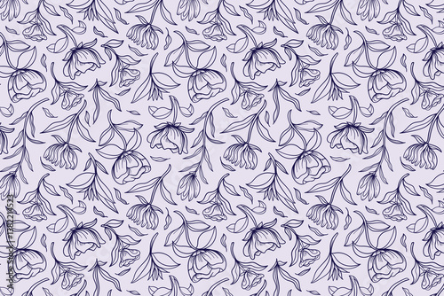 florals pattern. hand drawn florals vector background.