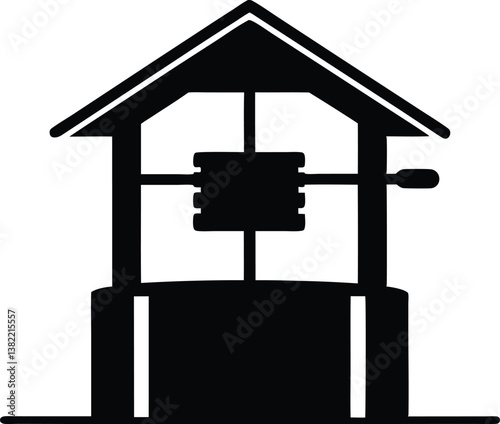 water well icon silhouette vector, water well symbol