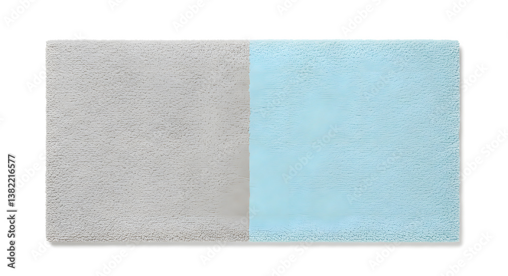 Fototapeta premium Grey and Baby Blue Two-Tone Soft Bath Mat Texture