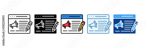 Content Creation Icon Set Multiple Style Collection