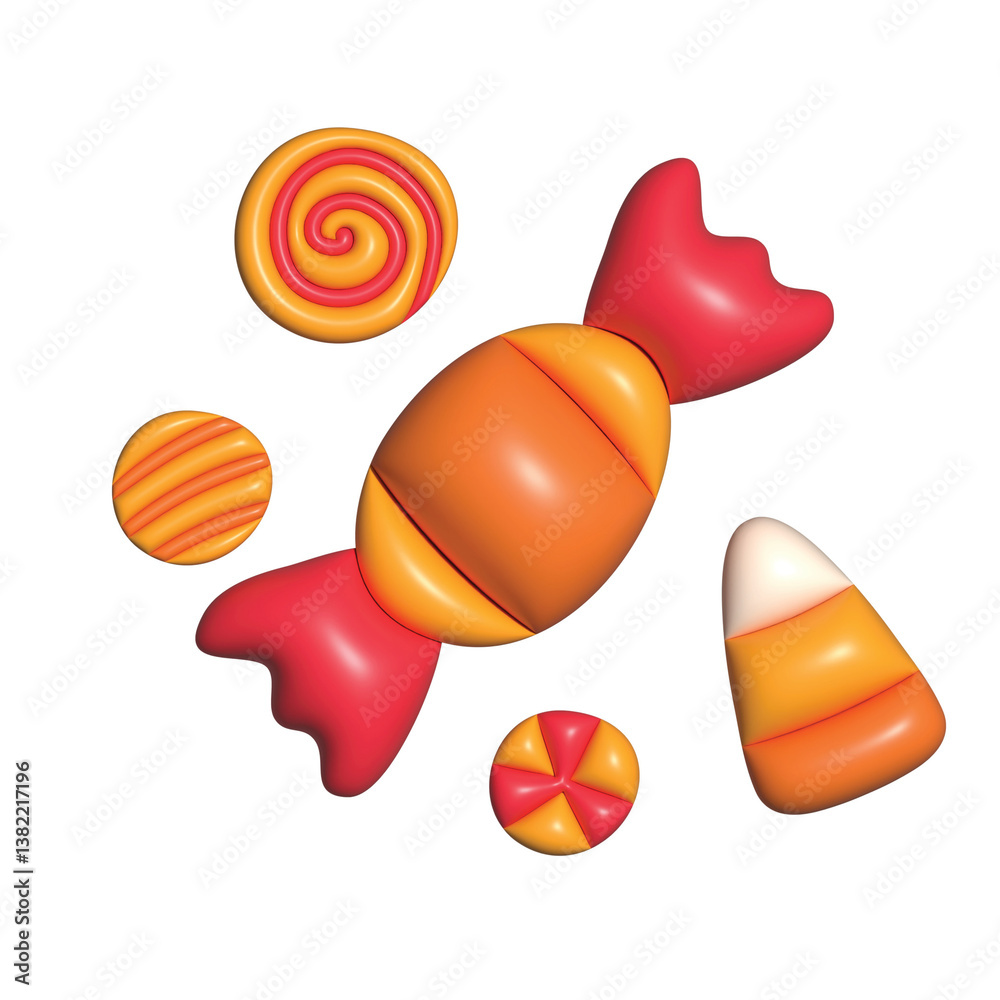 Fototapeta premium Stylized 3D Halloween icon featuring playful spooky elements