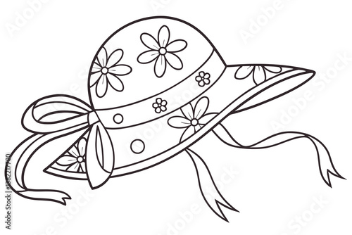 Garden Party Chic A Cute Style Floppy Hat with Flowers Evokes a specific occasion