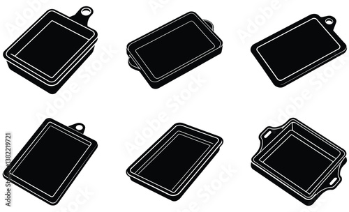 Baking sheet silhouette black vector art design on white background
