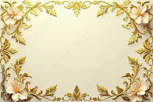 Wallpaper Mural Intricate floral damask in muted golds and creams, interior design, gold, elegant Torontodigital.ca