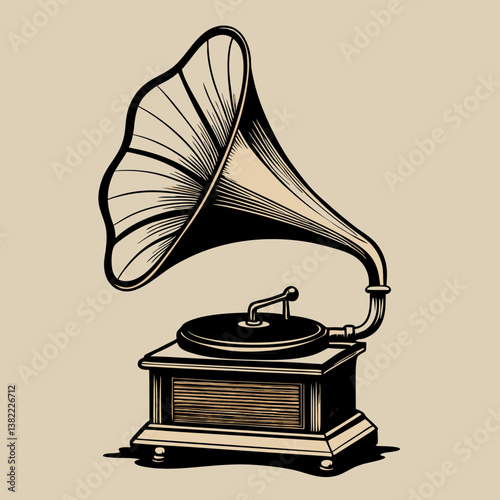 old gramophone with a book