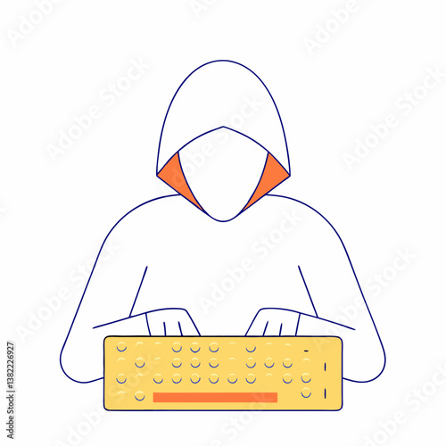 Hacker in Action: A hacker silhouette typing on a laptop with green code, symbolizing cybercrime. Ideal for cybersecurity awareness.