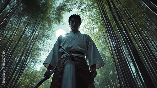 Samurai in Bamboo Forest