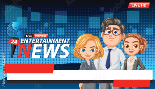 Animated Entertainment News Broadcast Illustration