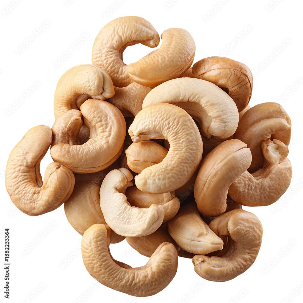 Roasted cashew nuts isolated on transparent png Roasted cashew nuts isolated on transparent png