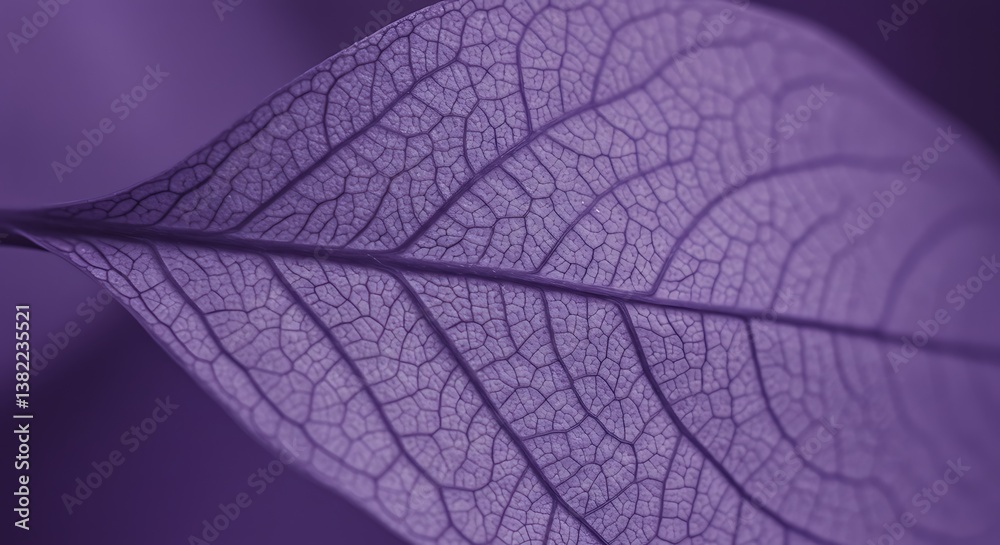 Fototapeta premium Amethyst Leaf Veins AI Generated