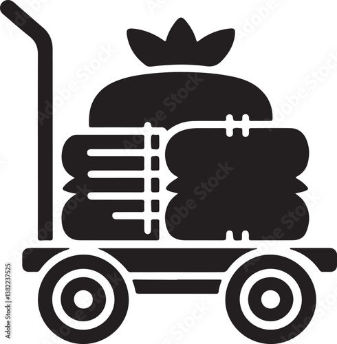 Hand trolley silhouette design logo or icon vector art illustration