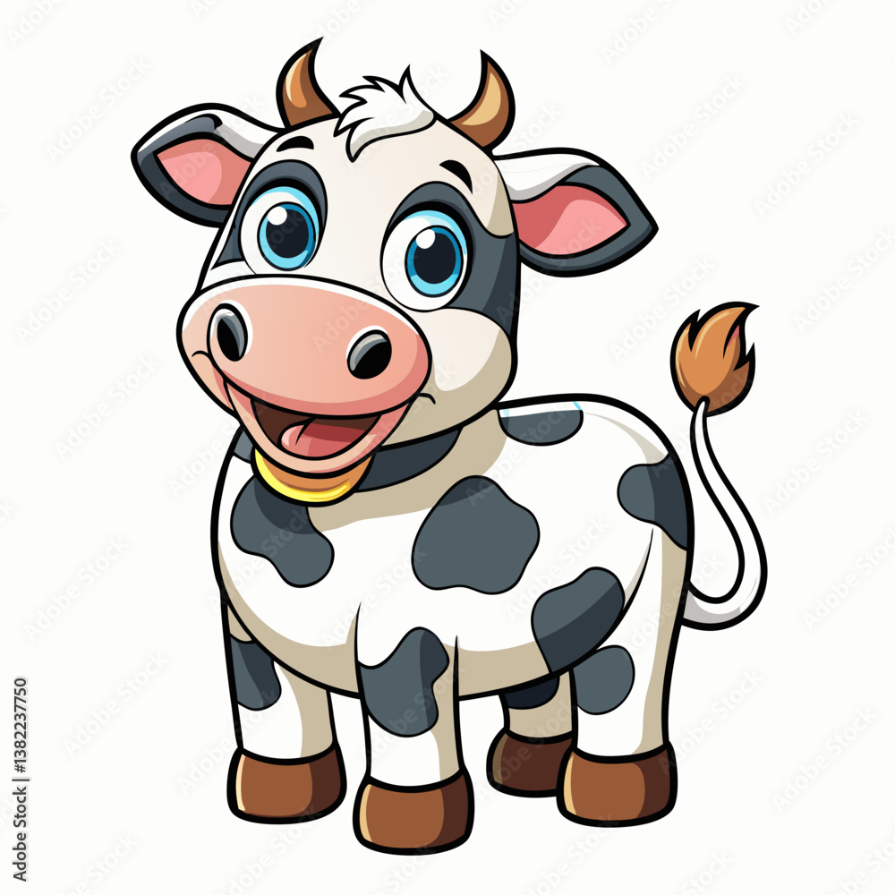 cow cartoon isolated on white
