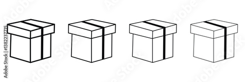 Box simple icon collection. Box in flat style. Carton box icons. Delivery icon. Vector illustration . EPS 10 . 