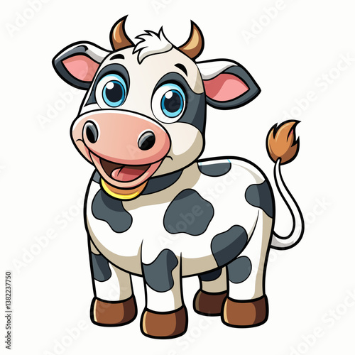 Obraz na płótnie cow cartoon isolated on white w salonie