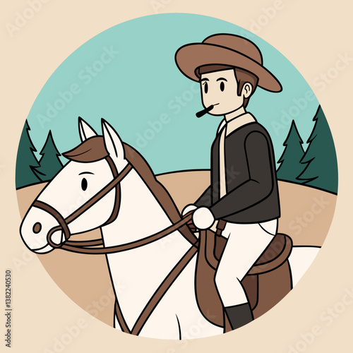 cowboy riding horse