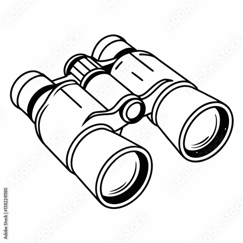 vintage binoculars on white background