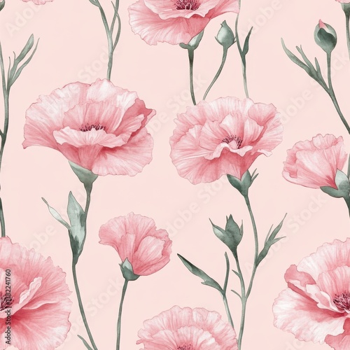 Floral pattern design textile art digital illustration soft color palette aesthetic appeal contemporary style