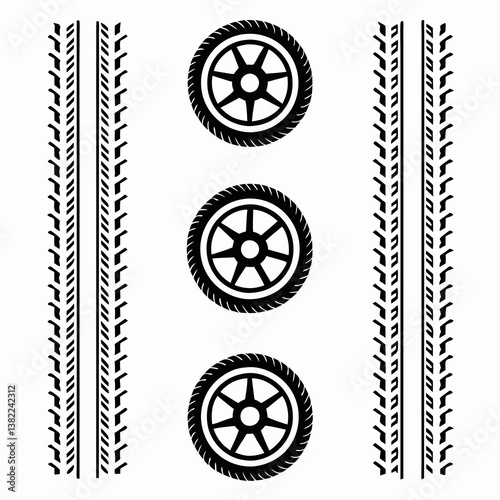 tire prints vector