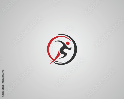 Dynamic Runner, Athlete in Motion, Active Sport, Fitness Icon Logo Design Vector Template.