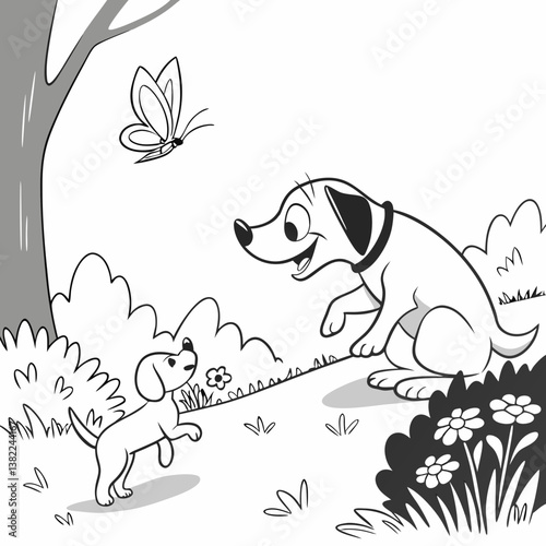 dog and her child 