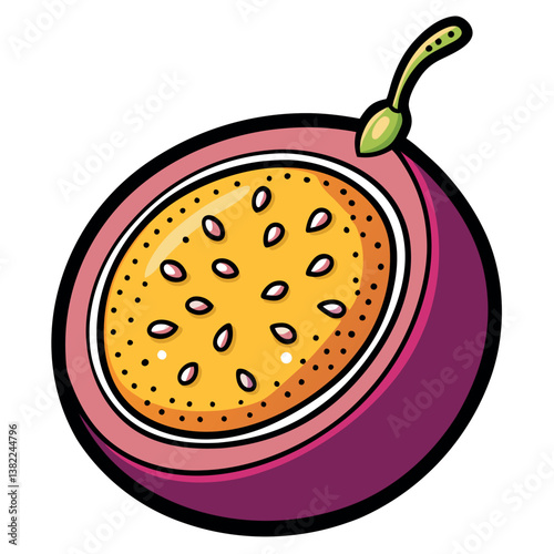 passionfruit--creative-design-vector-style-on-whit.eps