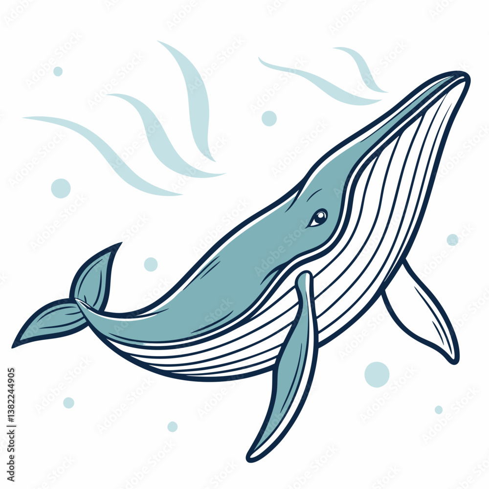 Obraz premium vector illustration of a whale
