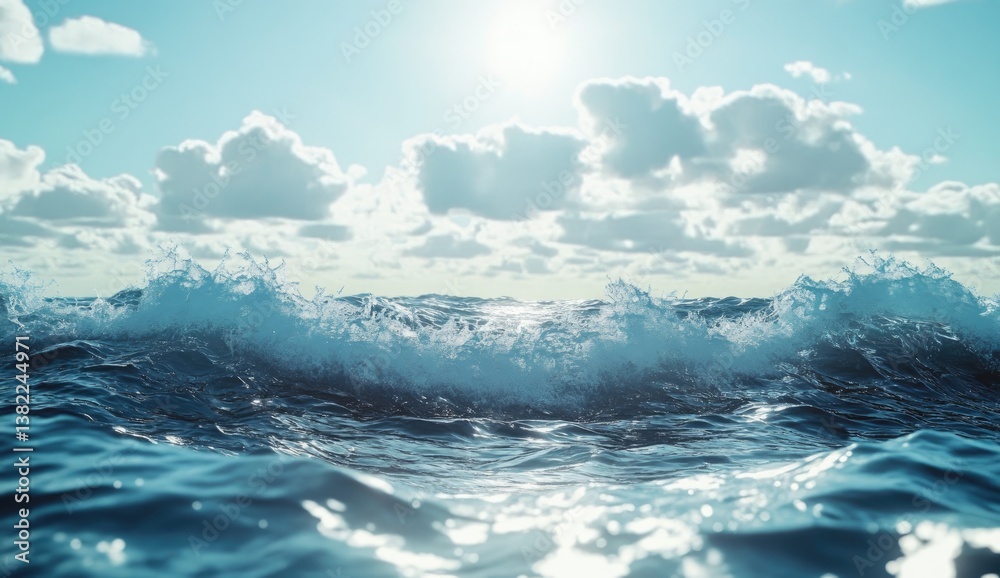 Fototapeta premium Ocean waves crashing on surface