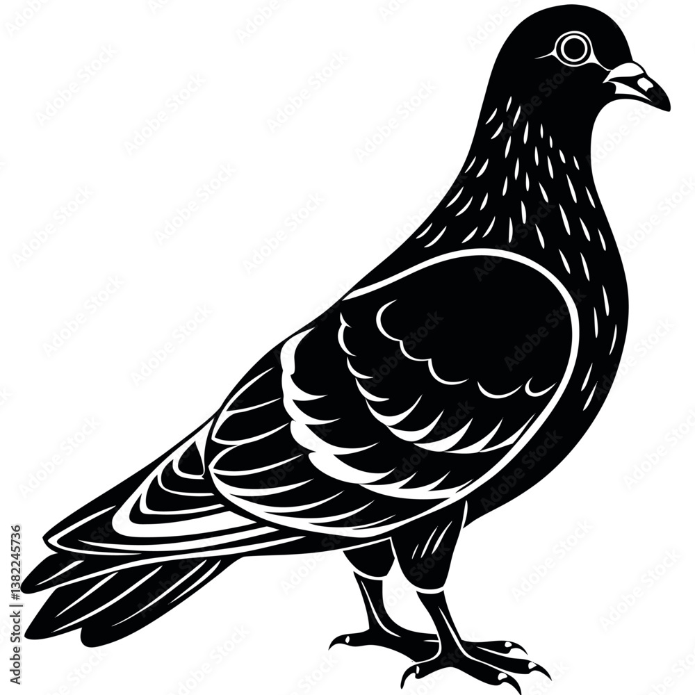 Fototapeta premium pigeon-silhouette-vector-illustration(1).eps