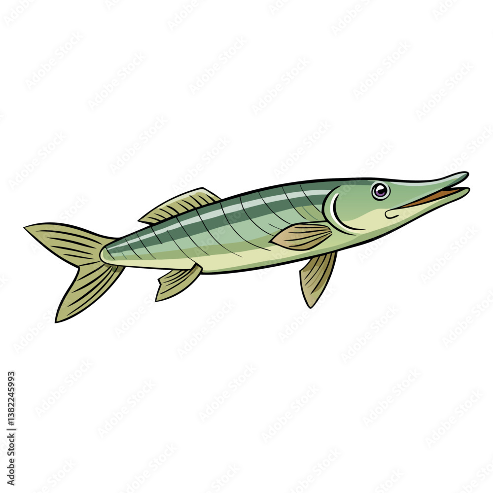 Fototapeta premium pike-minimalist-design-with-a-white-background--(1).eps