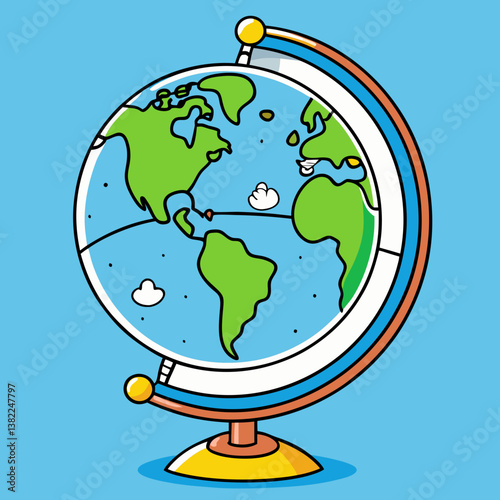 globe on a green background