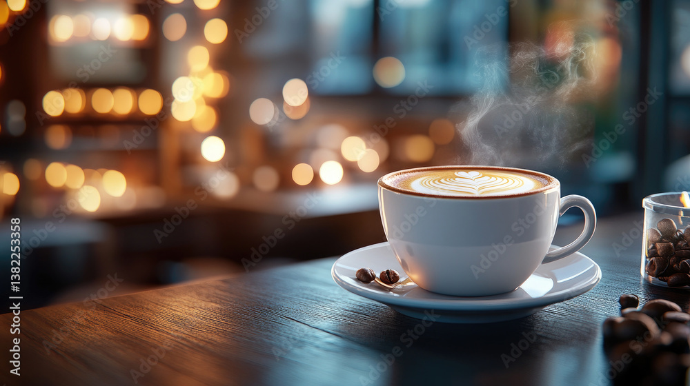 Savoring brewed bliss close-up photography of a cozy coffee cup in a warm atmosphere at a charming with inviting details Savoring brewed bliss close-up photography of a cozy coffee cup in a warm atmosphere at a charming with inviting details