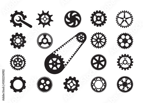 Gear vector, Gear clipart, Gear silhouette
