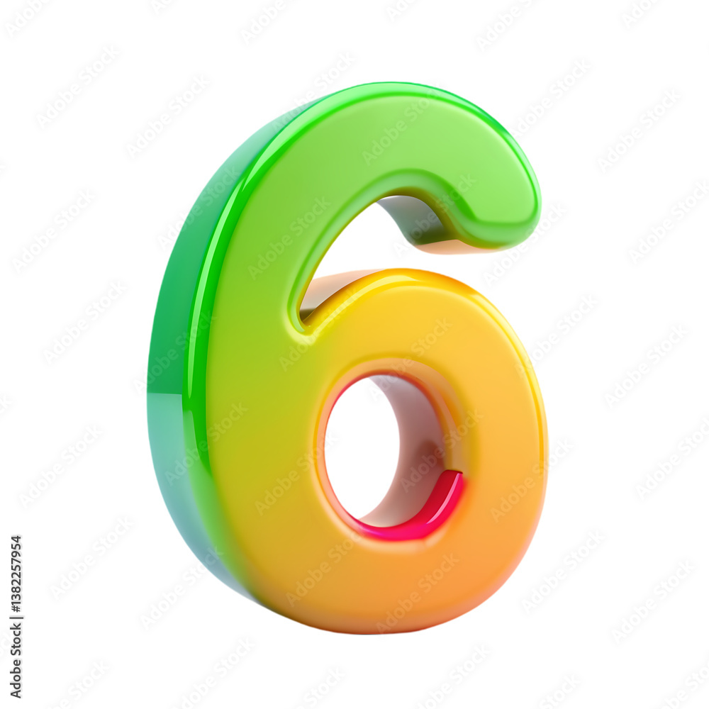 Rainbow Number 6: 3D Render Rainbow Number 6: 3D Render