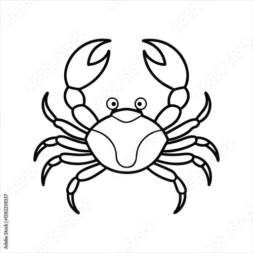 Wallpaper Mural Marine Crab Icon Elegant Vector Outline Design Torontodigital.ca
