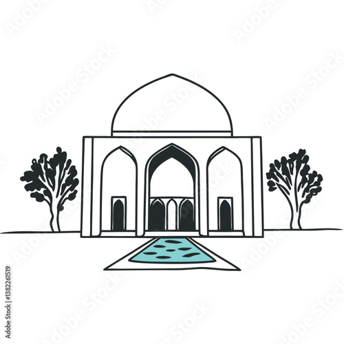 simple-and-beautiful-ancient-mosque--with-a-water-(2).eps