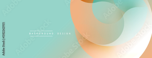 Abstract background. Smooth shapes overlap. Soft colors create modern design. Minimalist aesthetic. Clean lines, gentle curves, calming effect.