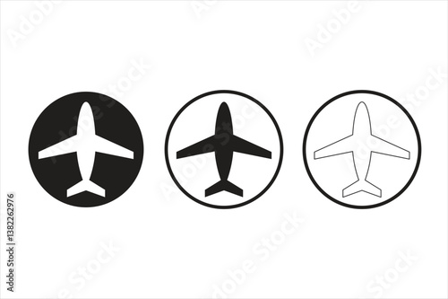 Airplane icon. Airplane icon set. Airplane icon outline. Plane icon vector illustration.