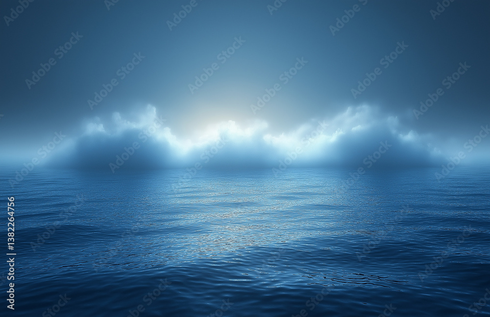 Fototapeta premium Dark blue gradient background with blank space in the center