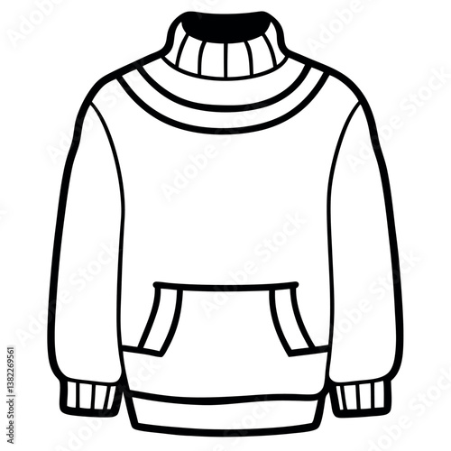sweater-black-line-art-on-white-background 